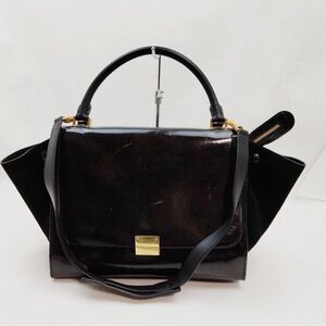 Celine Black Patent Leather Trapeze bag